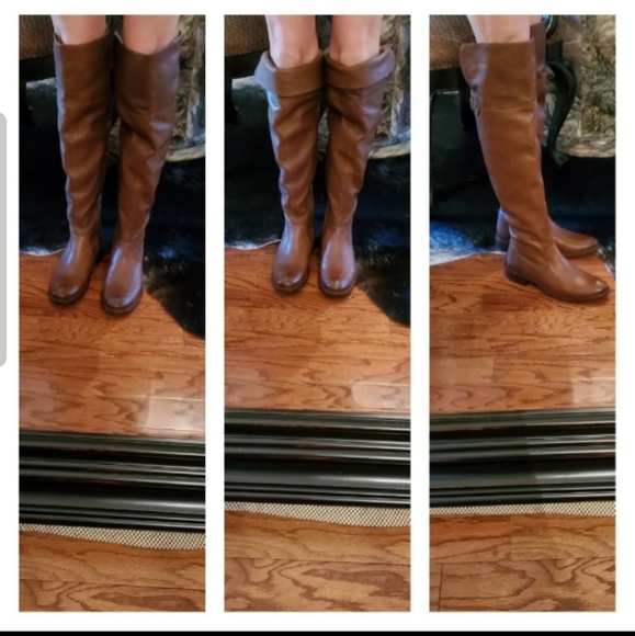 Frye Shirley Over the Knee Brown Leather Boots - Picture 2 of 8